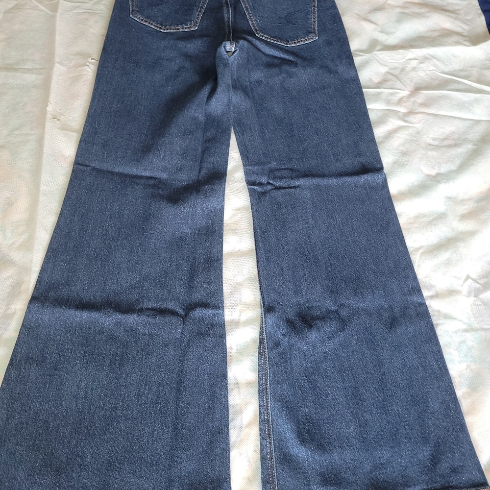 American Eagle Stretch High-Waisted Flare Jeans W/ Horsebit Chain Detail - Picture 7 of 9